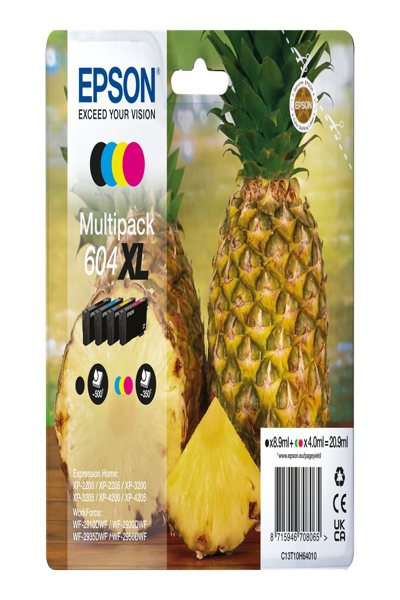 Pack multiple de 4 cartouches d'encre Epson 604XL