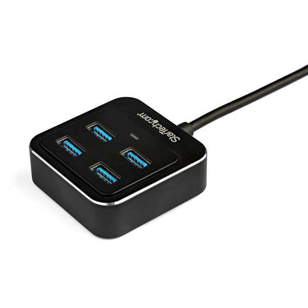 StarTech USB-C Hub 4 Port - USB Type-C - USB 3.1 Gen 2 Hub (10Gbit/s) - bus powered - USB Type-C distributor - Thunderbolt 3 USB hub - hub - 4 x SuperSpeed USB3.0 - desktop (HB31C4AB) - HB31C4AB