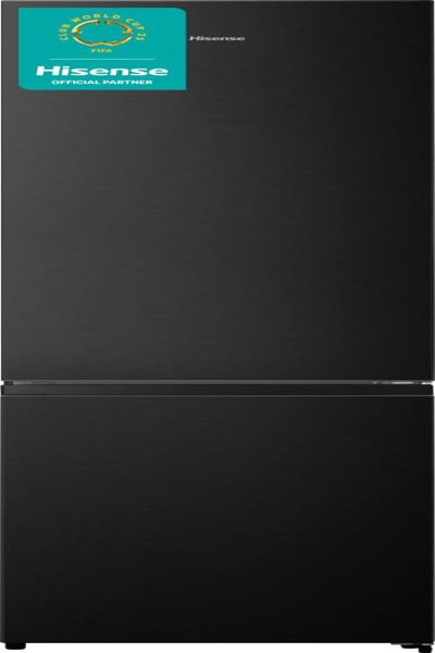 Hisense RB440N4AFA: Black Steel Look Fridge-Freezer.