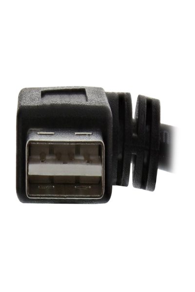 Câble intelligent USB 2.0 InLine coudé + réversible Type A mâle / femelle noir 1 m
