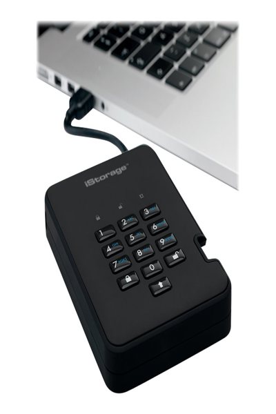 iStorage diskAshur2 256-bit 4TB USB 3.2 secure encrypted solid-state drive - Black IS-DA2-256-SSD-4000-B - 4 TB - USB Type-A - 3.2 Gen 1 (3.1 Gen 1) - 362 MB/s - 5 GT/s - Black - IS-DA2-256-SSD-4000-B