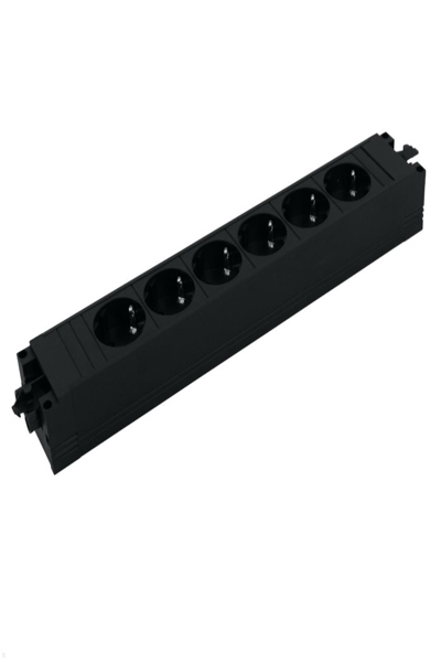 Multiprise Bachmann STEP BASE 6 prises type F noire