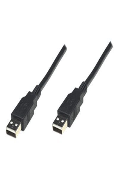 Manhattan USB-A to USB-A Cable - 1.8m - Male to Male - Black - 480 Mbps (USB 2.0) - Equivalent to USB2AA2M (except 20cm shorter) - Hi-Speed USB - Lifetime Warranty - Polybag - 1.8 m - USB A - USB A - USB 2.0 - Male/Male - Black