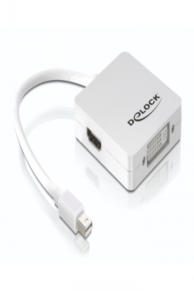 Delock Adapter - dubbel länk - Mini DisplayPort hane till DVI-D, HDMI, DisplayPort hona - 61768