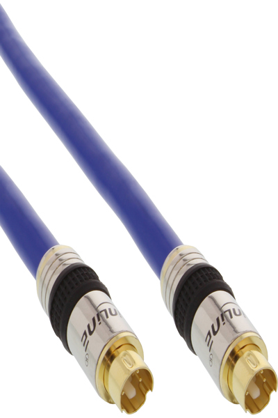 Câble vidéo S-VHS InLine Premium 4 broches mini DIN mâle / mâle plaqué or 10 m