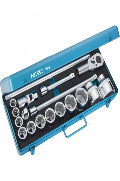 HAZET 1002 Socket Set: 3/4", Metric/Imperial, 18-head. - 1002