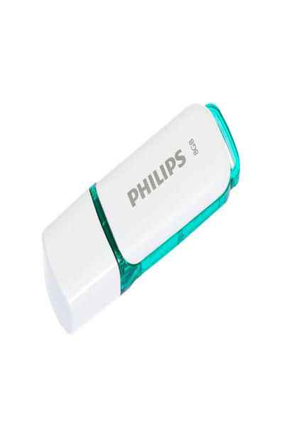 Philips USB Flash Drive FM08FD70B/10 - 8 GB - USB Type-A - 2.0 - Cap - Green - White - FM08FD70B/10