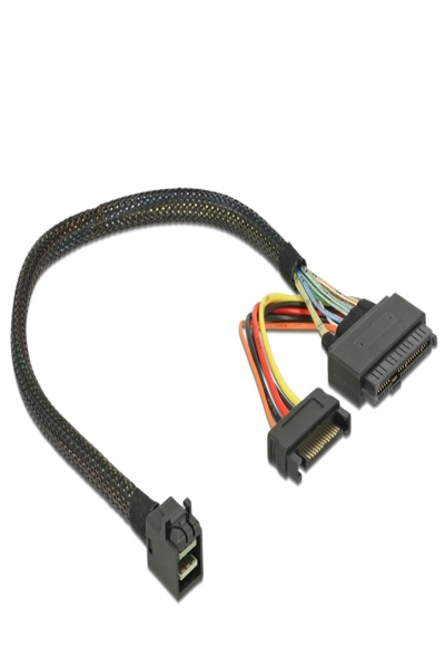Delock SAS intern kabel - SFF-8643 (hane) till SATA-ström, U.2 (SFF-8639) - 84823