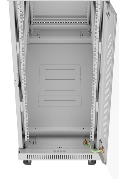Lanberg 19-Inch 600x800 Gray Glass Door Rack Cabinet