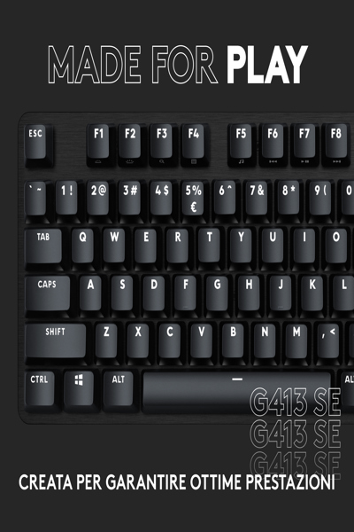 Logitech G G G413 SE Mechanical Gaming Keyboard - Wired - USB - Mechanical - QWERTY - LED - Black - 920-010805