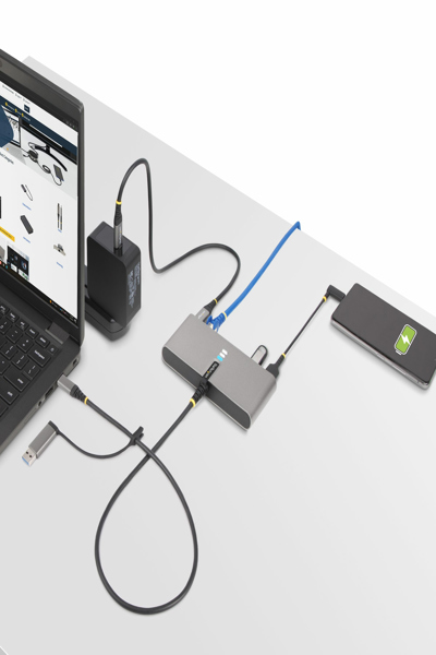 StarTech.com 2-Port USB-C/A Hub with GbE RS232 - 5G2A1SGBB-USB-C-HUB
