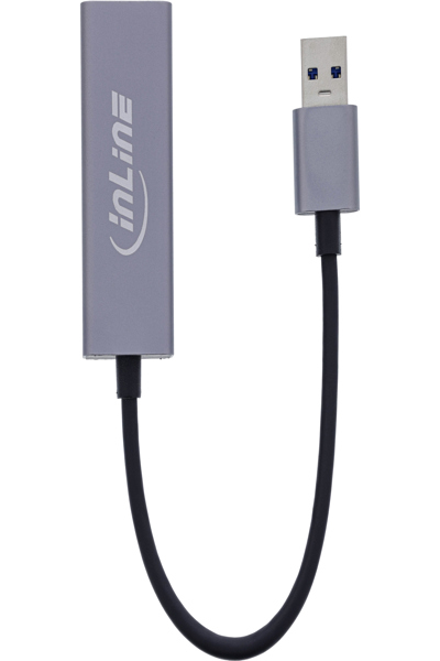 Adaptateur réseau InLine USB 3.2 Câble USB-A pour réseau Gigabit RJ45 - Câble - Numérique