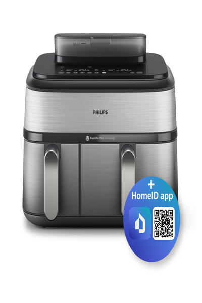 Philips Airfryer NA555 00 Dual Basket 9L silver NA555/00
