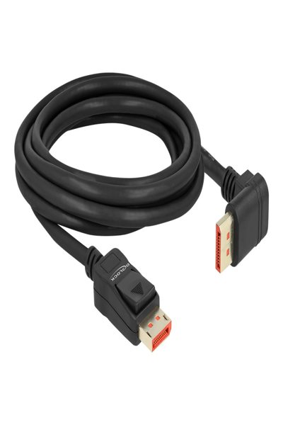 Câble DisplayPort Delock - DisplayPort (M) coudé vers DisplayPort (M) verrouillable