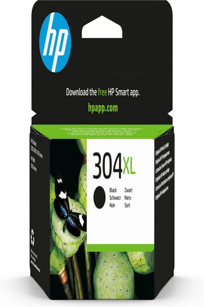 HP 304XL Black Original Ink Cartridge: High-yield black ink for HP printers.