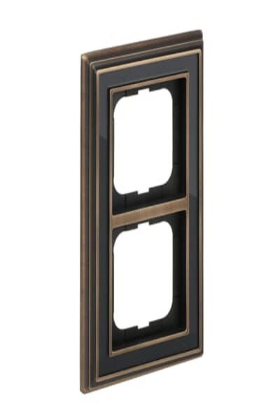 BUSCH JAEGER BJ 1722-845 Abdeckrahmen Messing antik anthrazit Rahmen