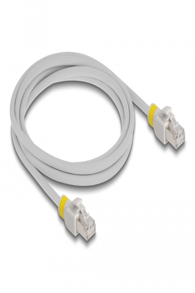 Delock Network cable RJ45 Cat.6A S/FTP with colored clips 2 m - 2 m - Cat6a - S/FTP (S-STP) - RJ-45 - RJ-45 - Grey - 80119