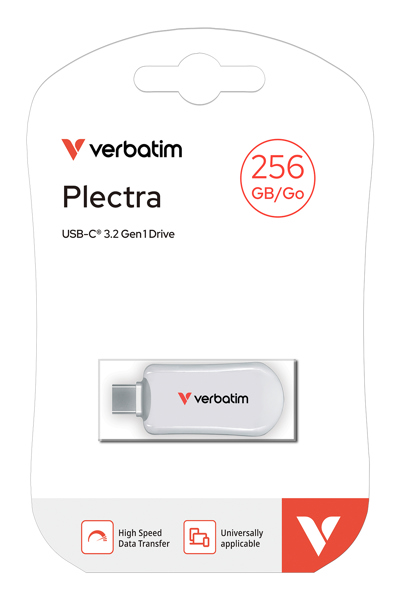 Verbatim Plectra White USB-C Flash Drive 30230 - USB-Stick - 256 GB - 30230