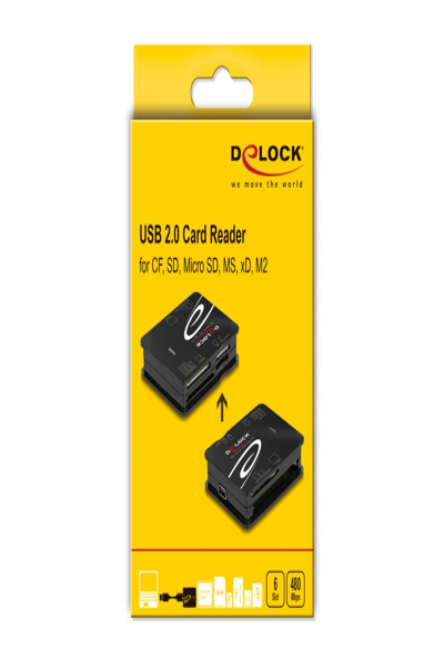 Delock Card reader (MMC, SD, xD, microSD, MS Micro, CFast Card) - 91007