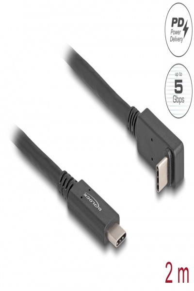 Delock USB cable - 24 pin USB-C (M) to 24 pin USB-C (M) angled