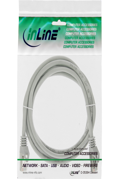 Câble de raccordement en ligne SF/UTP Cat.5e gris 1 m