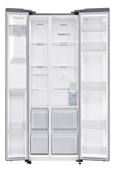 Samsung RS64DG5303S9, Freestanding, American door, Stainless steel, Inside, R-600a, Tempered glass