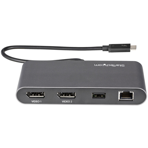 StarTech Thunderbolt 3 Mini dokkingstasjon med dobbel skjerm TB3DKM2DPL - TB3DKM2DPL