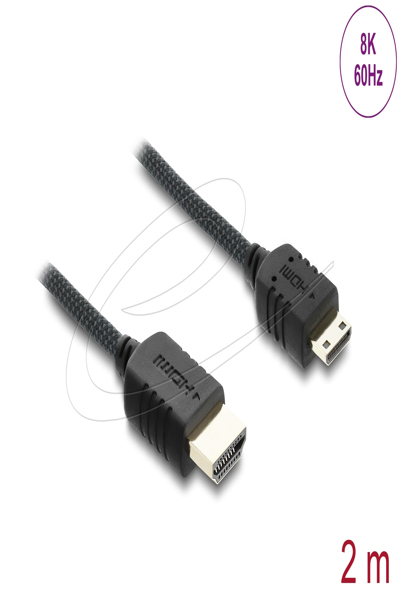 Delock Coaxial High Speed HDMI Cable Plug 8K 60 Hz - Cable - Digital/Display/Video - 81688
