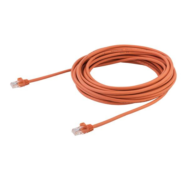 StarTech Cat5e Ethernet Patch Cable with Snagless RJ45 Connectors - 10 m - Orange - 10 m - Cat5e - U/UTP (UTP) - RJ-45 - RJ-45 - Orange - 45PAT10MOR