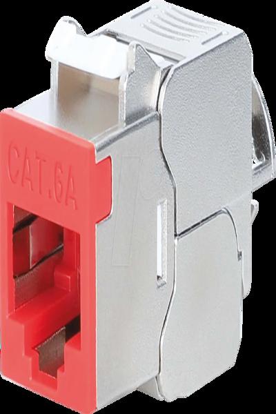 Intellinet Cat6a 10G STP Keystone Module Red - 791311