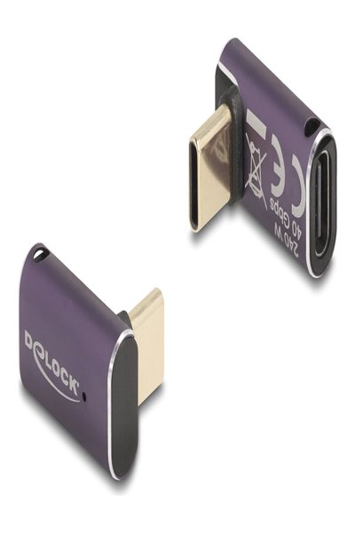 Delock USB-adapter - 24-stifts USB-C (hane) till 24-stifts USB-C (hona) vinklad - 60289