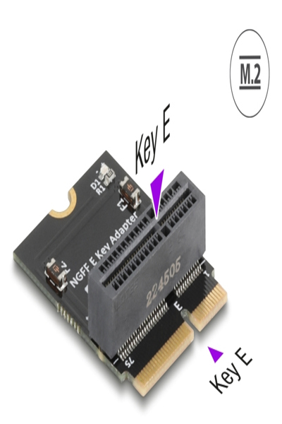 Delock 64341 - Adaptateur M.2 Clé E> Fente coudée