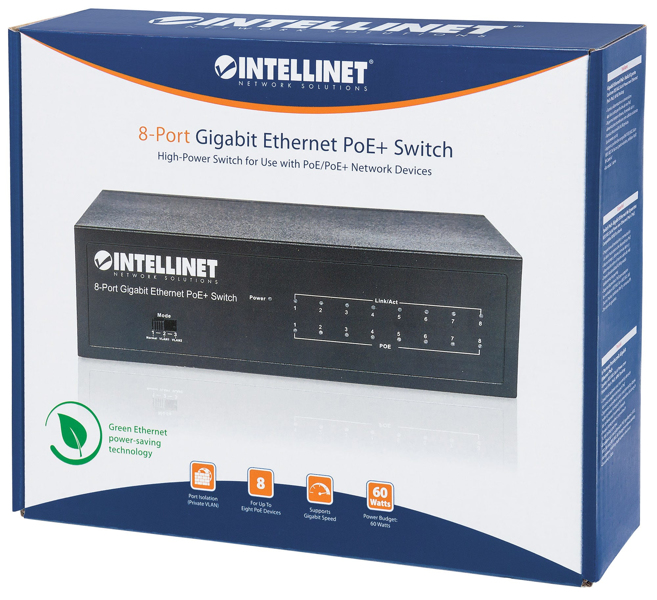 8-portars Gigabit Ethernet PoE+ Switch - 561204