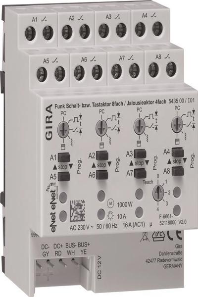 Interrupteur radio/actionneur de store GIRA REG 8f 4f 543500
