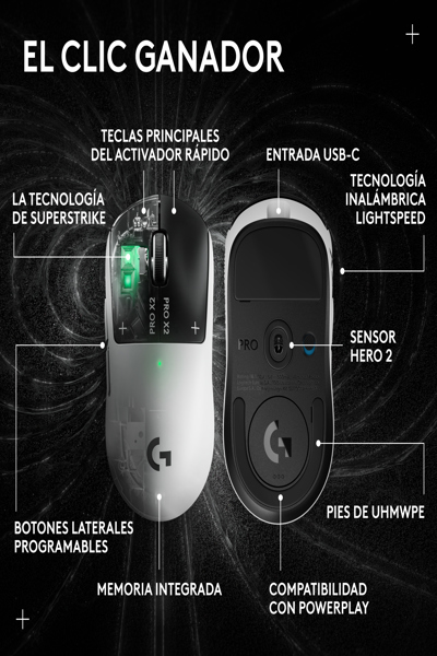 Logitech PRO X2 SUPERSTRIKE - Mouse - Optical - 910-007777