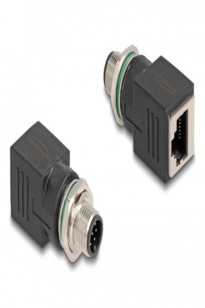Adaptateur réseau Delock - 8 broches M12 (M) vissable vers RJ-45 (F)