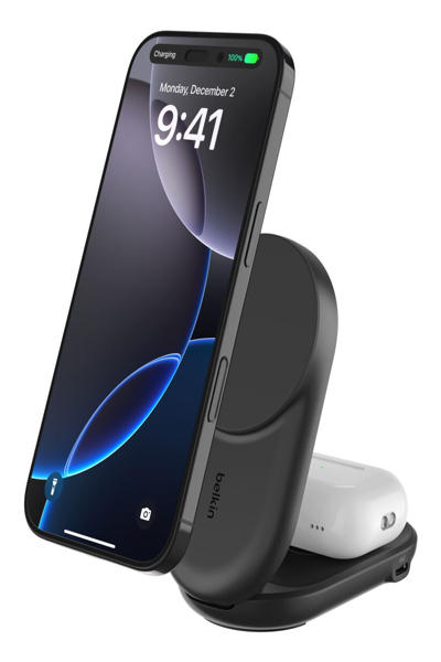 BELKIN ULTRACHARGE WIRELESS CHARGER 2-IN-1 QI2 MAGNETIC FOLDABLE - WIZ039KQBK