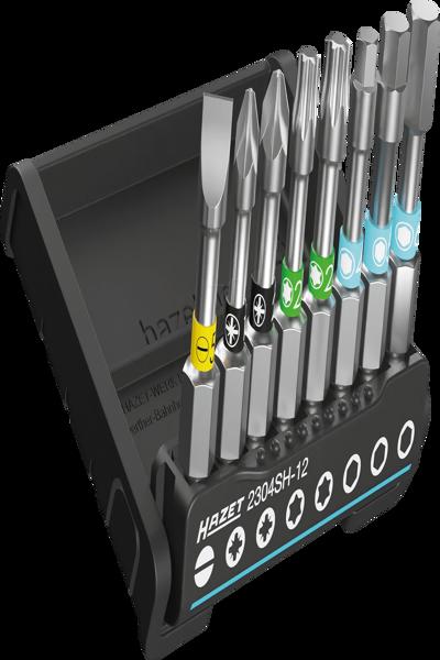 Jeu d'embouts HAZET 2304SH-12, 8 pièces, embouts à fente, 6 pans cruciformes