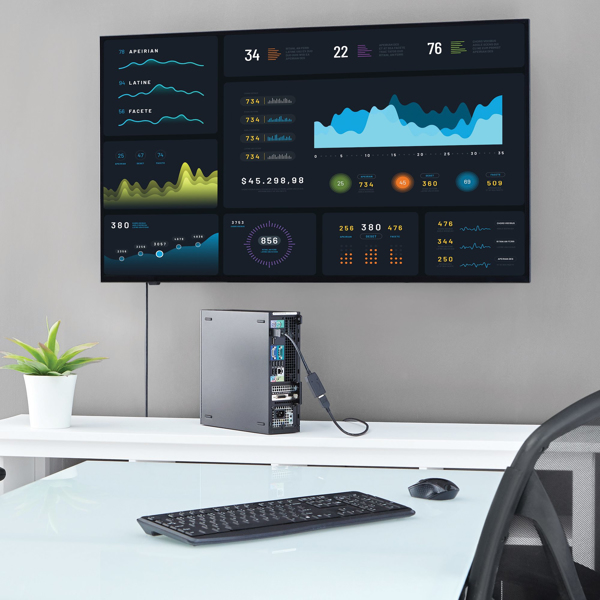 StarTech DisplayPort to HDMI video adapter / converter with up to 1920x1200 (male/female) - video / audio adapter - DisplayPort / HDMI - HDMI, 19-pin (F) - DisplayPort (M) - 24cm - for P/N: SV231DPUA, VS421DP, SV431DPUA, SV231DPU (DP2HDMI) - DP2HDMI