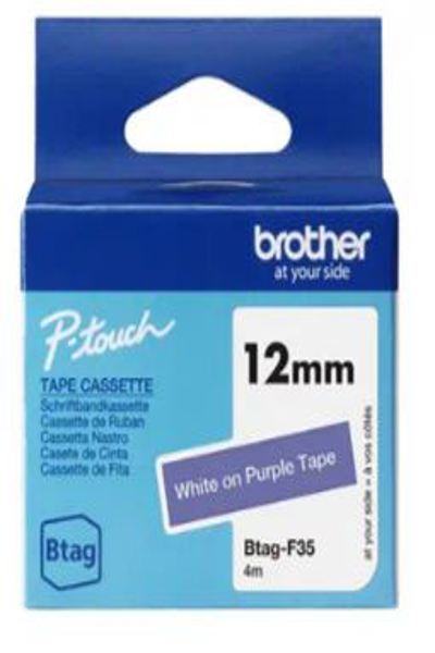 Brother BTAG-F35 - White on purple - BTAGF35