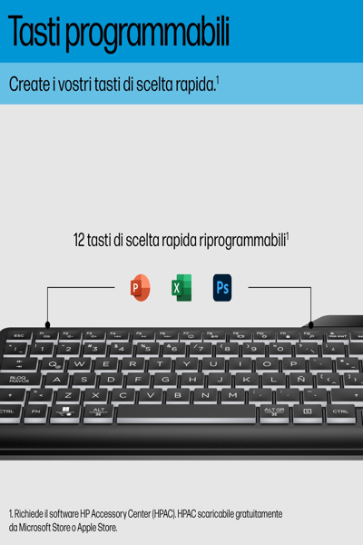 HP 405 Multi-Device Backlit Wired Keyboard: USB-C - 7N7C1AA