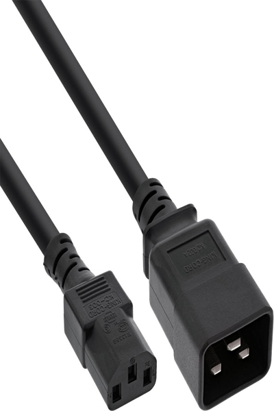 Câble adaptateur secteur InLine - IEC-60320 C20 vers C13 - 3x1,5 mm² - max. 10 A - 2 m
