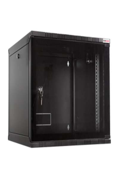 LogiLink W06A40B - Wall mounted rack - 6U - 50 kg - Key lock - Black - W06A40B
