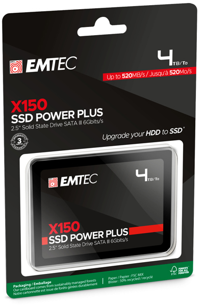 EMTEC SSD 2.5 SATA X150 4000 Go Interne (ECSSD4TX150)