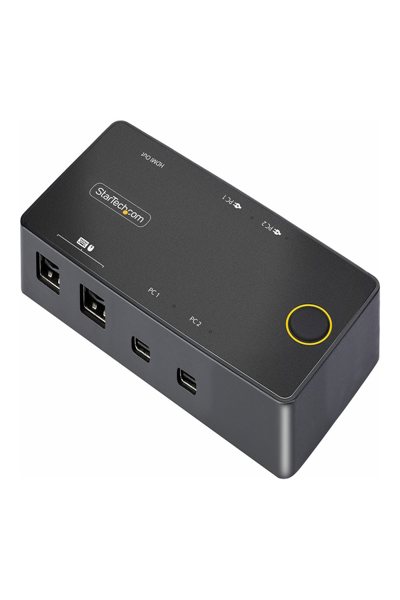 StarTech.com 2-portars USB-C KVM-switch, enkel 4K 60Hz HDMI-skärm, dubbla 100W strömförsörjningsportar, bussdriven, kompatibel med USB typ-C/USB4/Thunderbolt 3/4 - C2-H46-UC2-PD-KVM