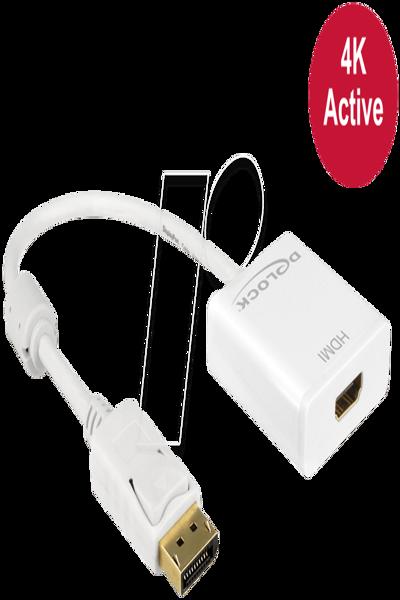 Delock-adapter Displayport 1.2 hane > HDMI hona 4K Aktiv - 62608