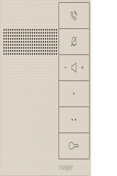 Station audio intérieure mains libres Hager RTQ620X blanche