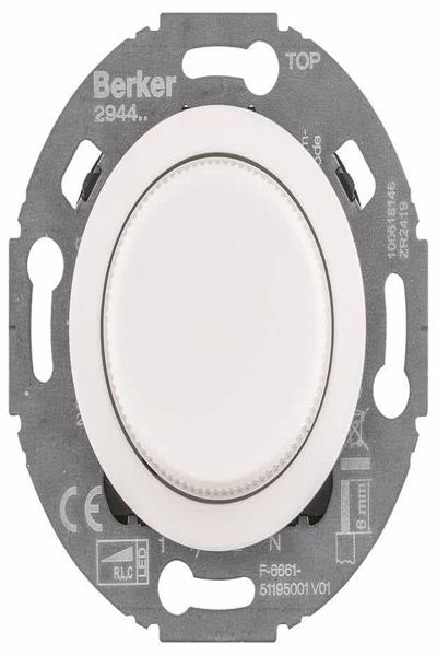 Berker 294410 Commutateur rotatif Uni LED 1930/Verre Blanc