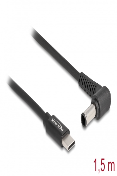 Delock Strömkabel - 24-stifts USB-C (hane) till DC-uttag 6,0 x 4,3 mm (hane) vinklad - 87981