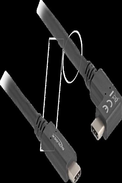 Delock USB-kabel - 24-stifts USB-C (hane) till 24-stifts USB-C (hane) vinklad - 80037